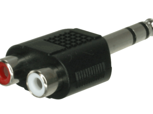 1/4" (6.3 mm) Male 2 X RCA Stereo Female Adapter