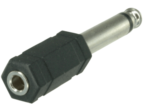 1/4" (6.3mm) Mono Male to 3.5mm (1/8 inch) Stereo Female Adapter