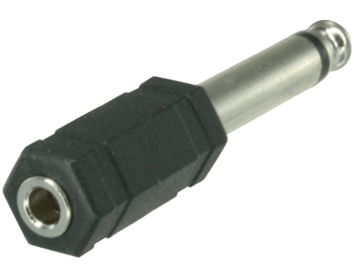 1/4" (6.3mm) Mono Male to 3.5mm (1/8 inch) Stereo Female Adapter
